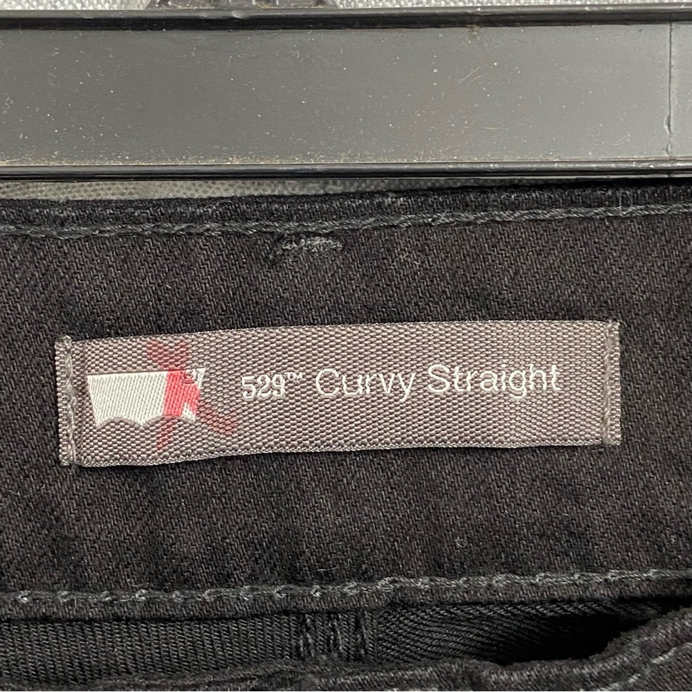 NWT Levi's Ladies Black 529 Curvy Straight Leg Mid Rise Jeans Size 14S/32 - Picture 3 of 12